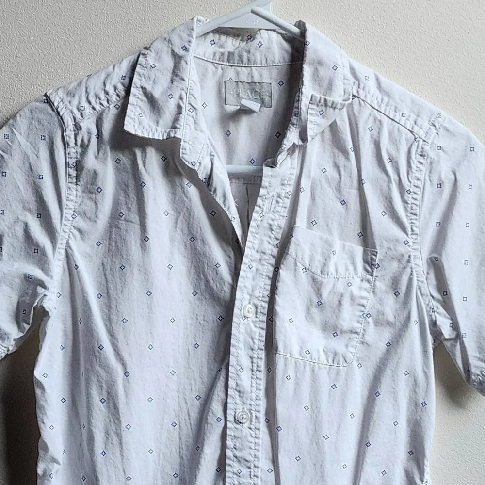 Children's Place White Button Down Shirt Size 10/12